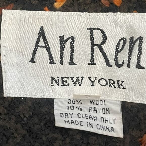 An Ren New York Vintage Plaid Wool Blend Bouclé Coat, Faux Shearling Trim Size S - Picture 7 of 12